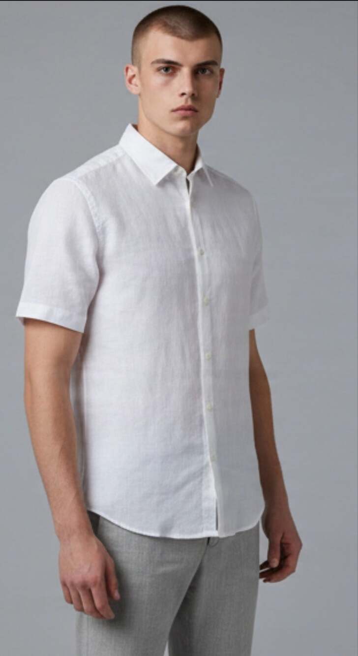NWT Zegna Men's 100% Linen Short Sleeve Shirt Size L w/ Box MSRP $799